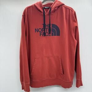 The North Face Men's Fleece Hoodie Sweatshirt Size XL Red Outdoors Cotton Stains